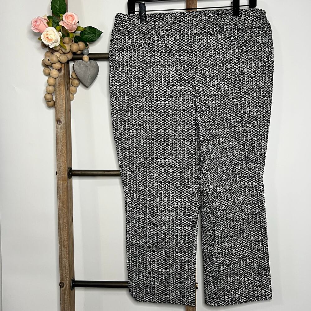 Hilary Radley Black White Crop Wide Leg Pants‎ Size Large